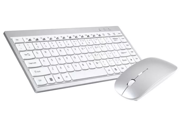 Tastatura miš set wireless bezicna aluminium siva