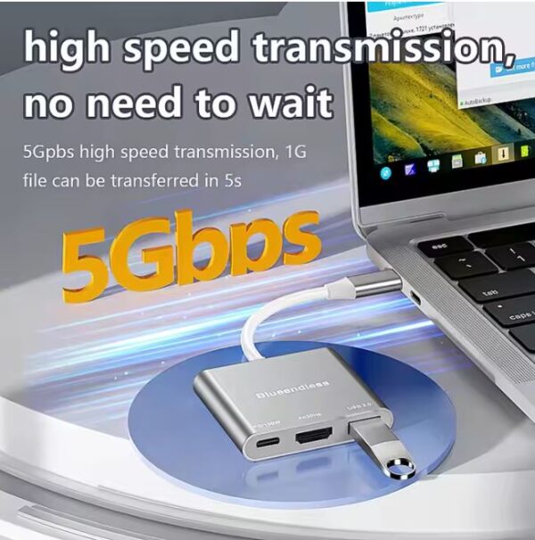 Dual 4K HDMI Video Adapter docking station 3in1 - Image 3