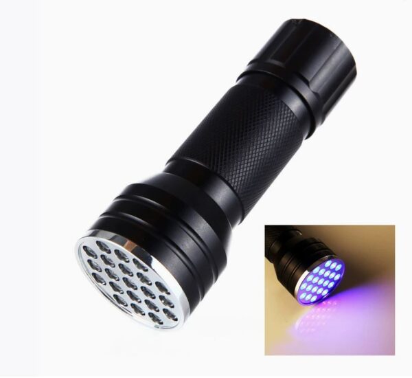 Ultra violetna lampa 21 dioda uv crna