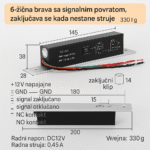 Brava za kontrolu pristupa 12V 6 žica povrat signala