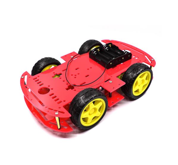 Auto robot 4 točka crvena podloga za Arduino