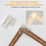 Ugaoni 8mm L konektor za COB i SMD LED traku