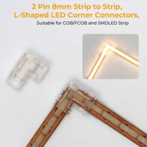 Ugaoni 8mm L konektor za COB i SMD LED traku