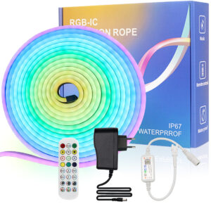 RGBIC neon LED traka 2m 24V IP67 sa daljinskim i adapterom