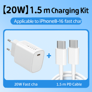 20W USB-C PD Punjač sa 1.5m Kablom – Brzo Punjenje