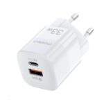 33W PD + QC3.0 Brzi Punjač – USB-C i USB Bijeli Adapter