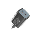 45W PD Brzi Punjač – Dual USB-C Crni Super Fast Adapter