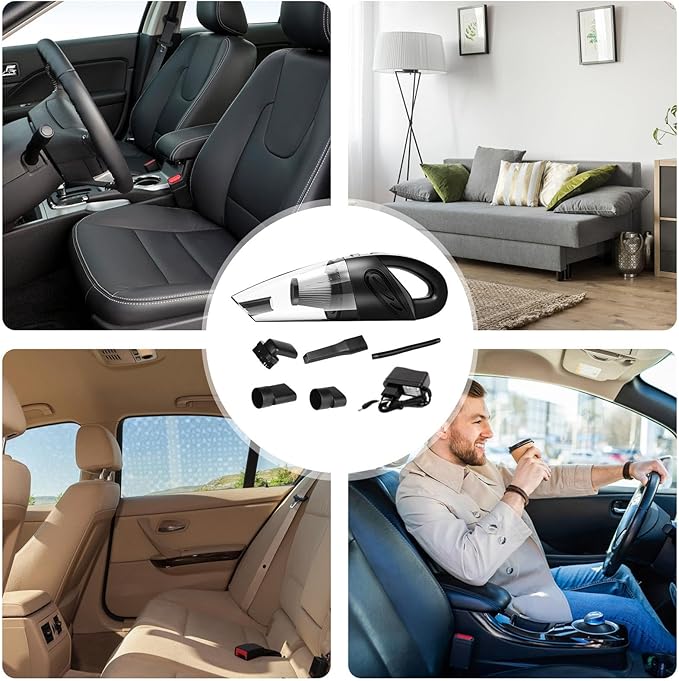 Crni bežični usisivač za auto sa LED lampom - Image 4