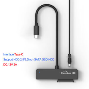 USB-C na SATA Adapter 2.5/3.5" + 12V Napajanje SSD/HDD