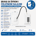 Brava sa sifrom i celicnom sajlom za ladice ormare bijela