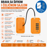 Brava sa sifrom i celicnom sajlom za ladice ormare narandzasta