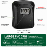 PVC sef za kljuceve sa metalnom sifrom Large crni