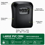 PVC sef za kljuceve sa sifrom Large crni