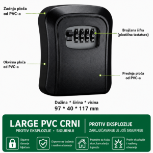 PVC sef za kljuceve sa sifrom Large crni