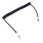 AUX spiralni kabal 3.5mm muski na muski 1,5m crni