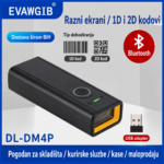 Barkod citac skener DL-DM4P Bluetooth USB 1D 2D QR crni