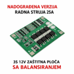 BMS 3S 25A sa balansiranjem za 3x 18650 Li-Ion baterije