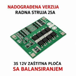 BMS 3S 25A sa balansiranjem za 3x 18650 Li-Ion baterije