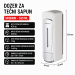 Dispenzer za Tečni Sapun 350ml Zidni Sivi Dozer