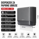 Dispenzer za Papirne Ubruse Zidni Model 6012 Sivi
