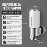 Dispenzer za Tečni Sapun Zidni 500ml Model 8008 Bijeli