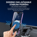 Auto drzac za telefon sa vakumom i zakljucavanjem