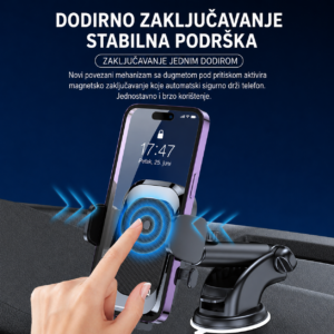Auto drzac za telefon sa vakumom i zakljucavanjem