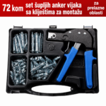 Set klijesta i metalnih anker tipli za gips ploce 72 kom