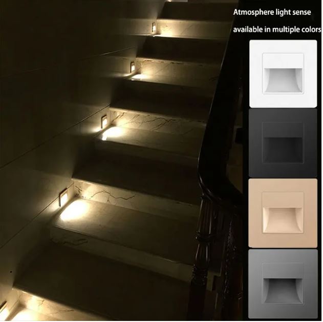 LED stepenišna zidna lampa ugradna zlatna - Image 2