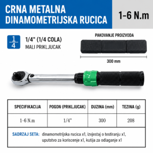 Moment kilo kljuc 1-6 Nm 1/4 sa kutijom zeleni
