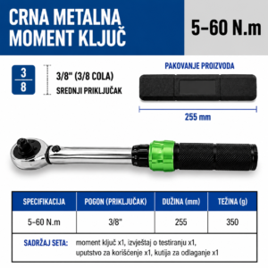 Moment kilo kljuc 20-210 Nm 1/2 sa kutijom zeleni