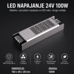 LED napajanje 24V 100W slim za LED trake