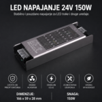 LED napajanje 24V 150W slim za LED trake