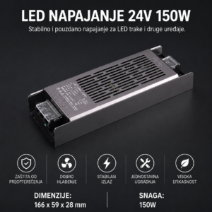 LED napajanje 24V 150W slim za LED trake