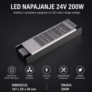 LED napajanje 24V 200W slim za LED trake