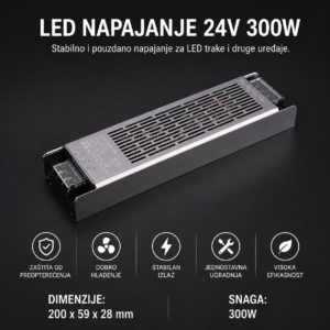 LED napajanje 24V 300W slim za LED trake