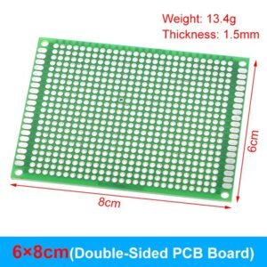 PCB prototipska ploča 6x8cm dvostrana 2.54mm Arduino