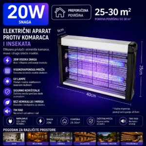 Elektricni aparat protiv komaraca i insekata UV 20W