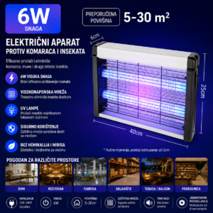 Elektricni aparat protiv komaraca i insekata UV 6W