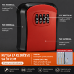 PVC sef za kljuceve sa sifrom Medium crveni
