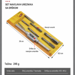 Set ureznica za navoje M3-M12 sa drskom 8 komada