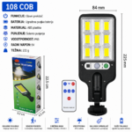 Solarna LED lampa 108 COB IP65 sa senzorom i daljinskim