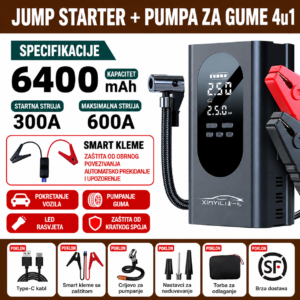 Smart Jump Starter 600A sa kompresorom pumpom za gume 99800