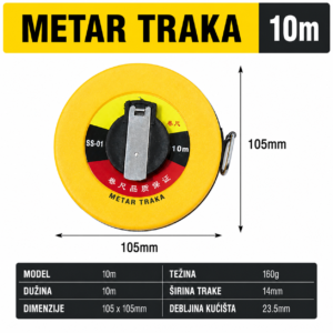 Traka za Mjerenje - Tračni Metar 10m pantljika