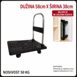 Sklopiva transportna kolica 58x38cm nosivost 50kg