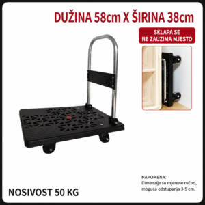 Sklopiva transportna kolica 58x38cm nosivost 50kg