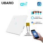 WiFi stakleni touch prekidač jednopolni Tuya bijeli