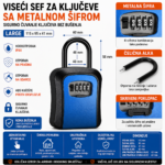 Sef za kljuceve sa sifrom viseci metalni plavi