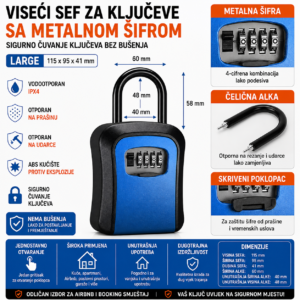 Sef za kljuceve sa sifrom viseci metalni plavi